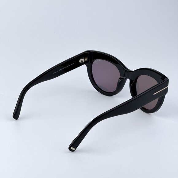 Tom Ford Women BRAND NEW Sunglasses LUCILLA Black Smoke Mirror Cat Eye FT1063/S - Picture 5 of 12